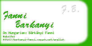 fanni barkanyi business card