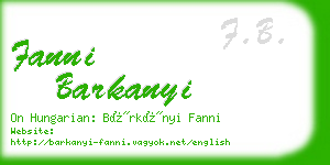 fanni barkanyi business card